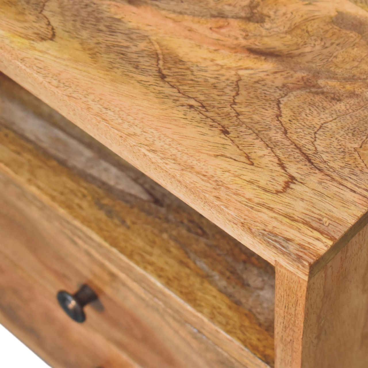 Queens way Mini Oak-ish Classic Open Bedside