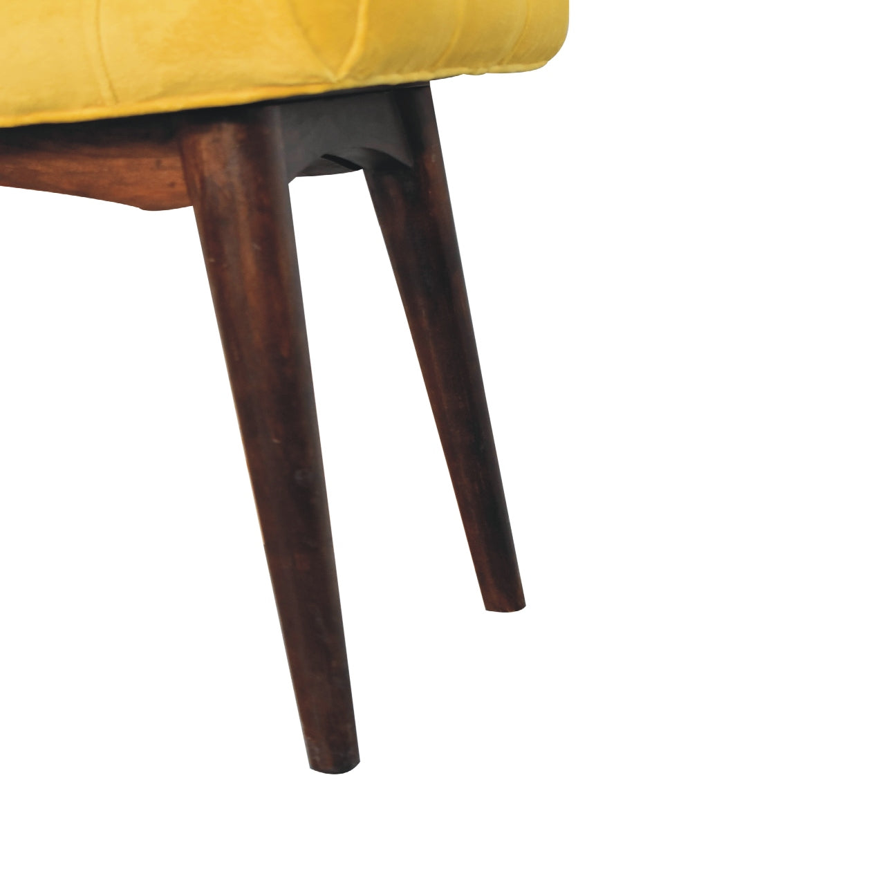 Gobble Bench Mini Mustard Velvet Curved Bench