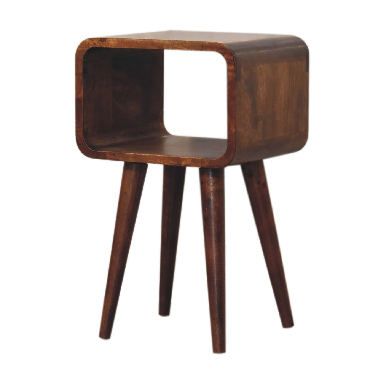 Westbourne Grove Mini Chestnut Curved Open Bedside
