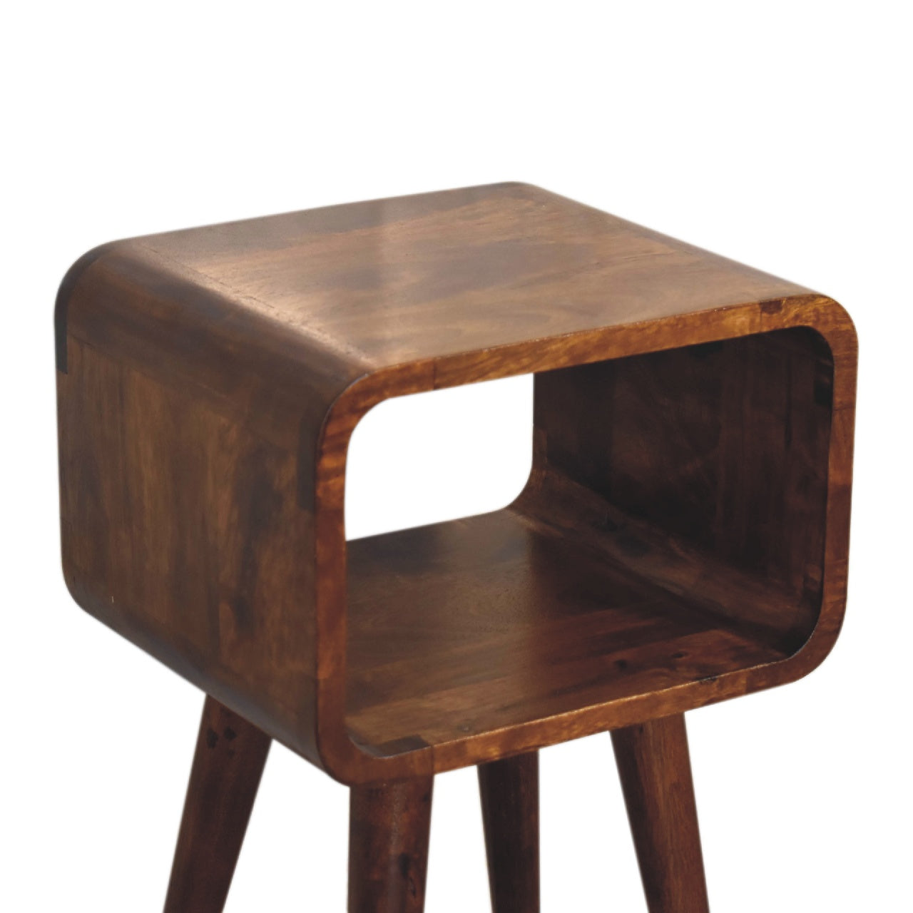 Westbourne Grove Mini Chestnut Curved Open Bedside