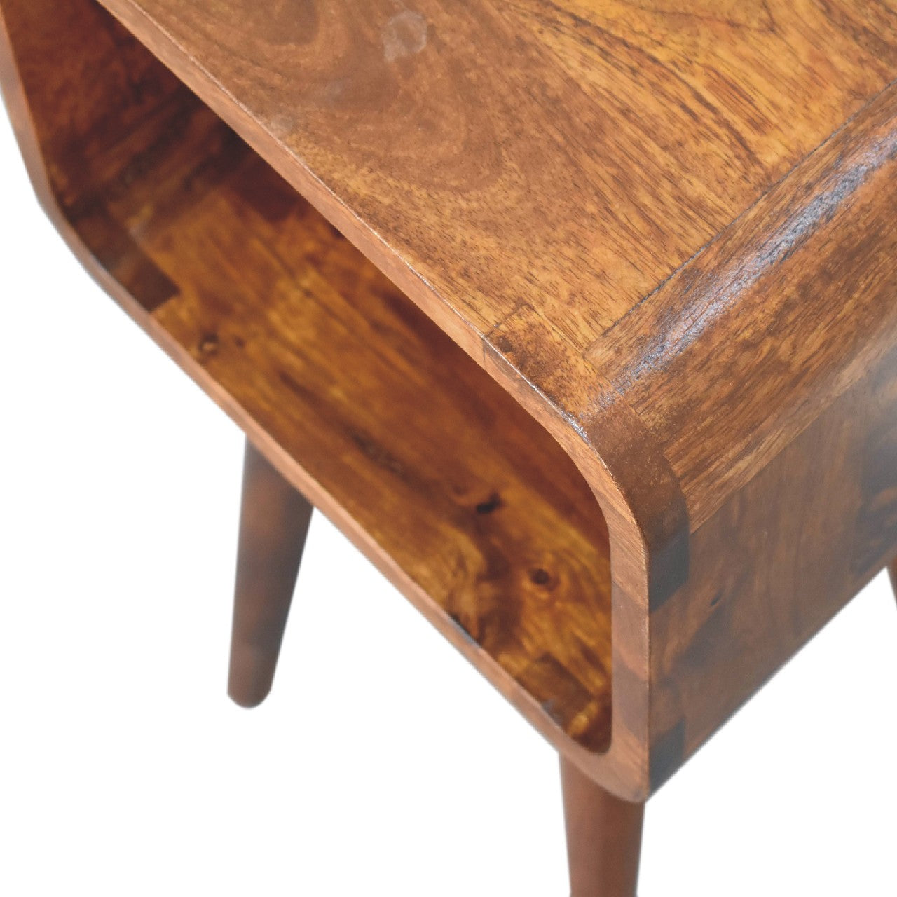 Westbourne Grove Mini Chestnut Curved Open Bedside