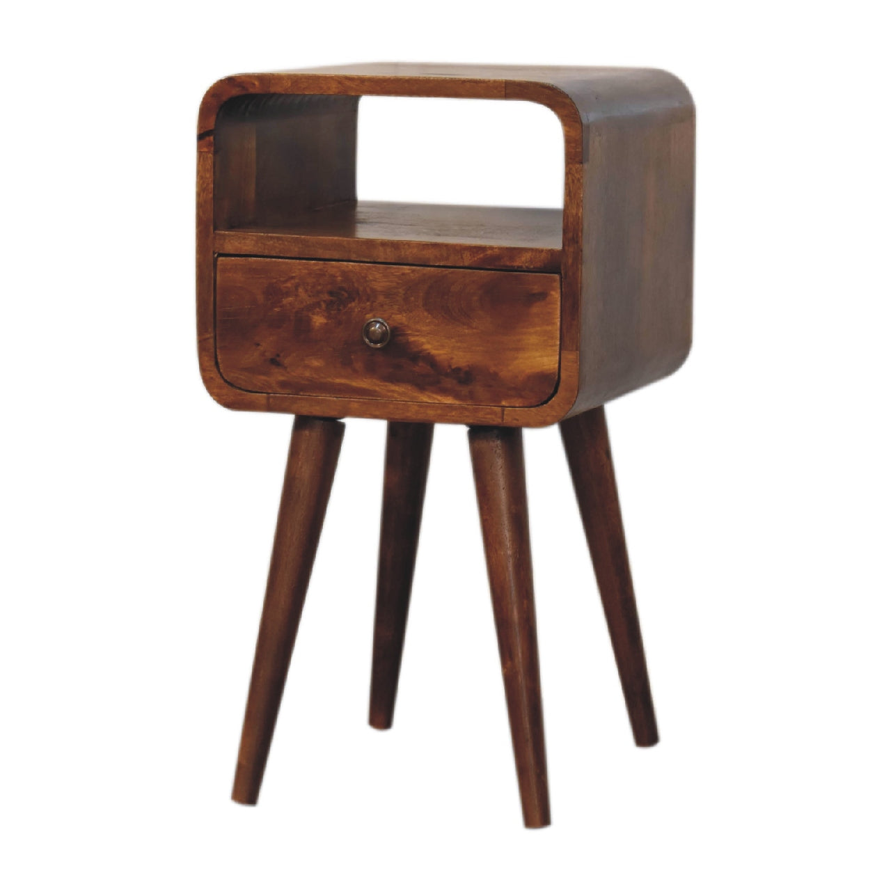 Westbourne Park Mini Chestnut Curve Open Bedside