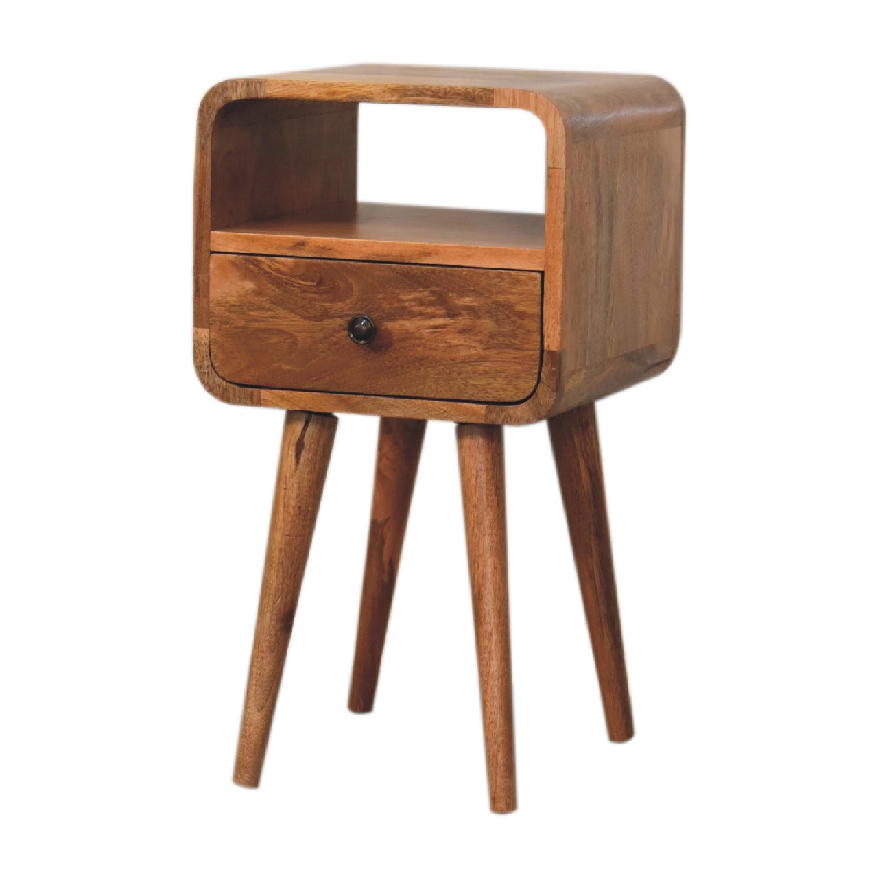 Harrow Mini Oakish Curve Open Bedside