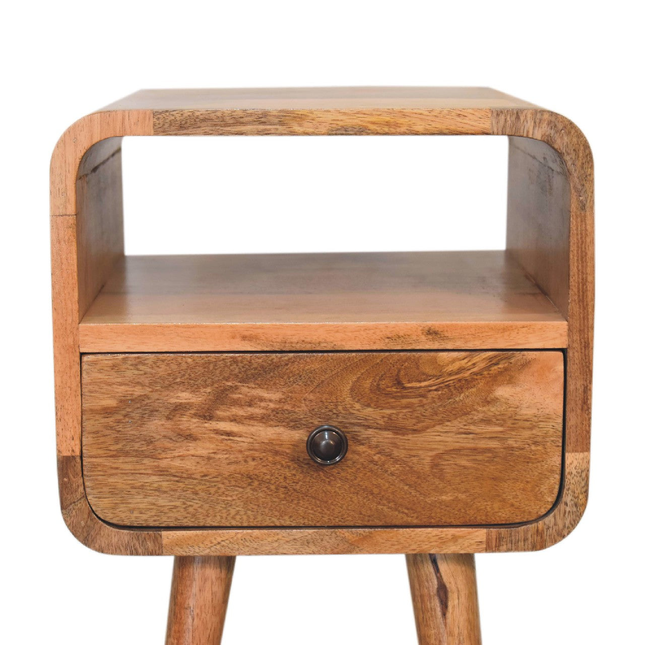 Harrow Mini Oakish Curve Open Bedside