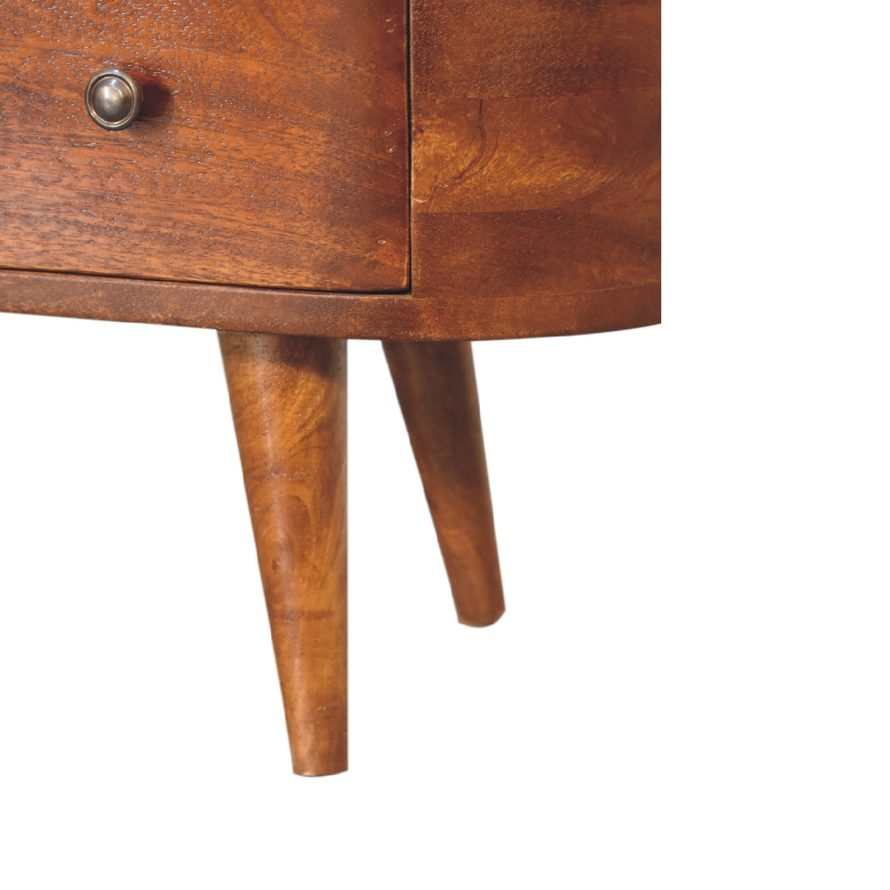 EliteEcho Chestnut Round Open TV Stand - Furniture One Shop