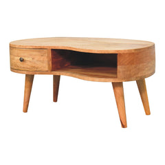 Rustic Oak-ish Wave Coffee Table - Furniture One Shop