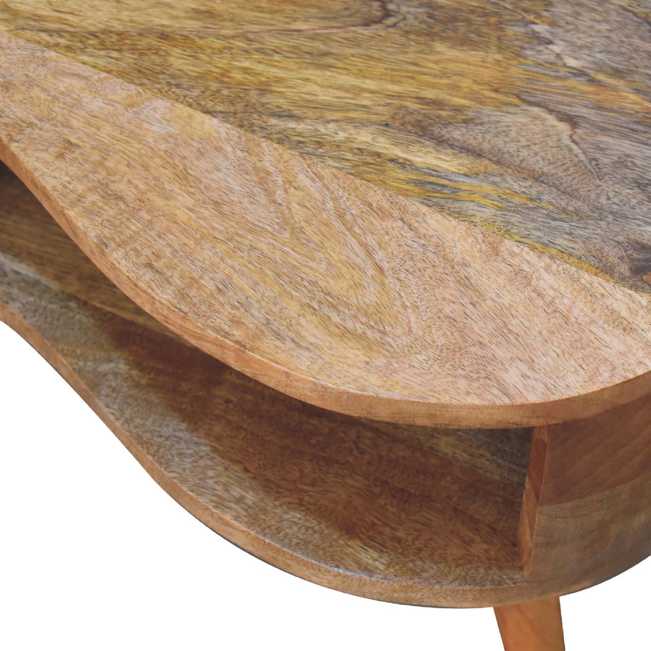 Rustic Oak-ish Wave Coffee Table - Furniture One Shop