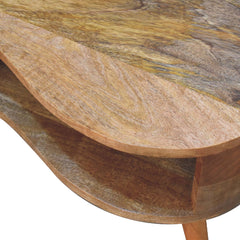 Rustic Oak-ish Wave Coffee Table - Furniture One Shop