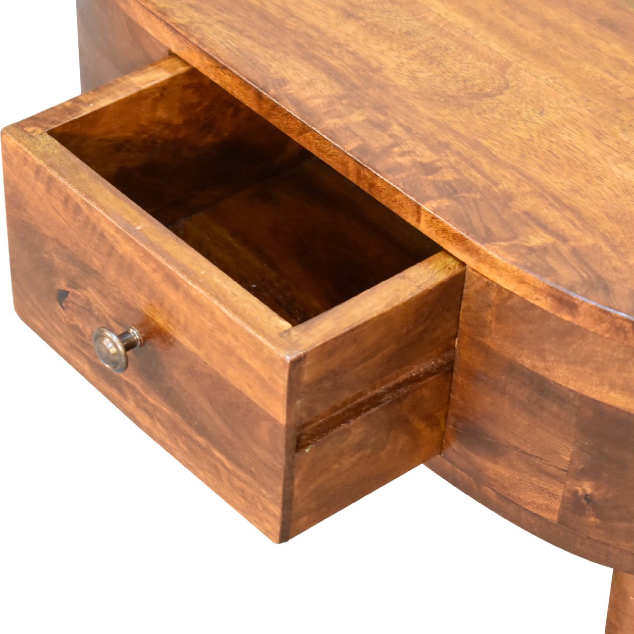 Cozy Mini Chestnut Rounded Coffee Table - Furniture One Shop