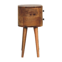 Kilburn High Mini Oak-ish Rounded Bedside Table - Furniture One Shop