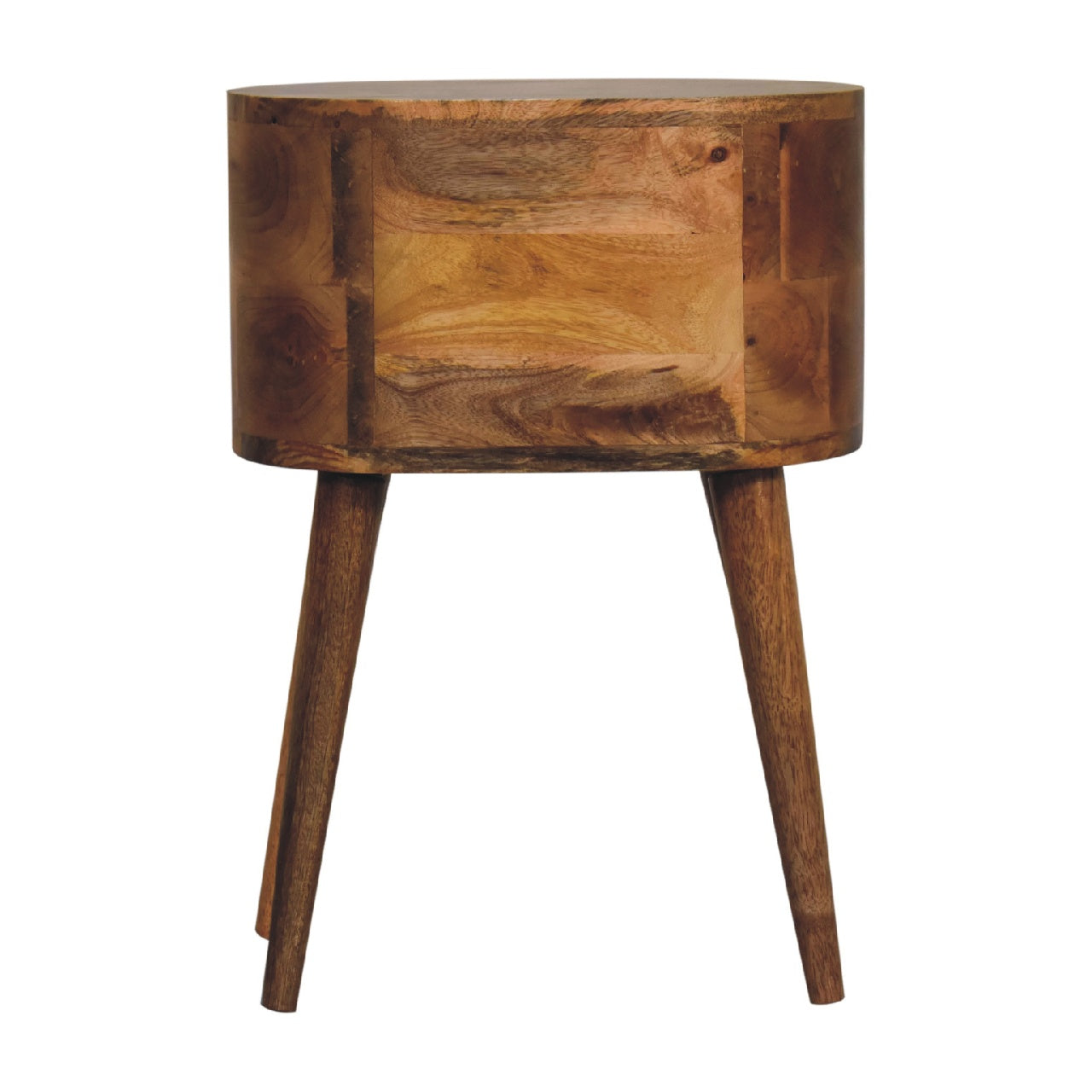 Kilburn High Mini Oak-ish Rounded Bedside Table