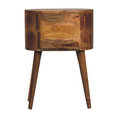Kilburn High Mini Oak-ish Rounded Bedside Table - Furniture One Shop