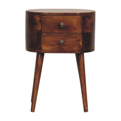 Finchley Mini Chestnut Rounded Bedside Table - Furniture One Shop
