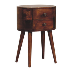 Finchley Mini Chestnut Rounded Bedside Table - Furniture One Shop