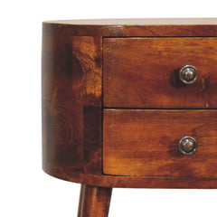 Finchley Mini Chestnut Rounded Bedside Table - Furniture One Shop