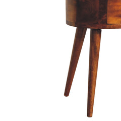 Finchley Mini Chestnut Rounded Bedside Table - Furniture One Shop