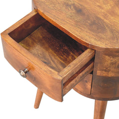 Finchley Mini Chestnut Rounded Bedside Table - Furniture One Shop