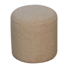 QuietQuarters Boucle Cream Round Footstool