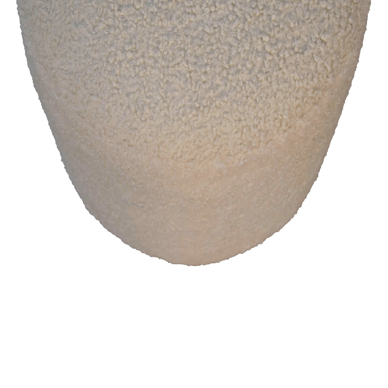 QuietQuarters Boucle Cream Round Footstool