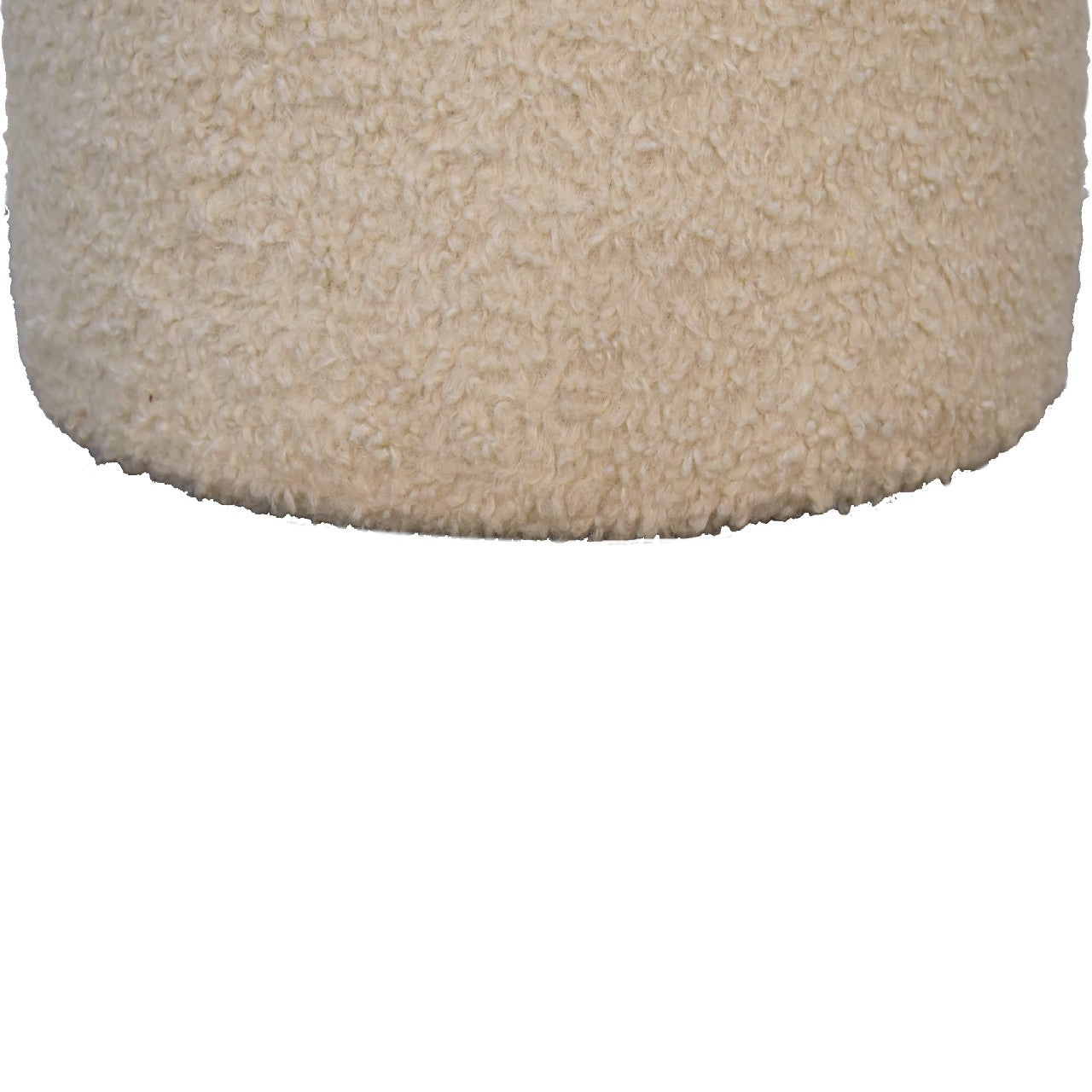 QuietQuarters Boucle Cream Round Footstool