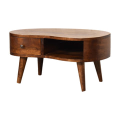 Swank Mini Chesnut Wave Coffee Table - Furniture One Shop