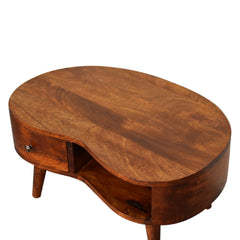 Swank Mini Chesnut Wave Coffee Table - Furniture One Shop