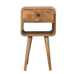 Chalk Farm Mini Oak-ish Curve Lower Bedside - Furniture One Shop