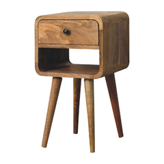 Chalk Farm Mini Oak-ish Curve Lower Bedside - Furniture One Shop