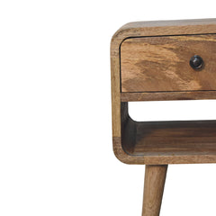 Chalk Farm Mini Oak-ish Curve Lower Bedside - Furniture One Shop