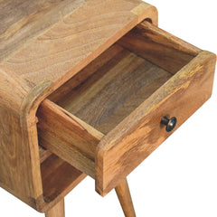 Chalk Farm Mini Oak-ish Curve Lower Bedside - Furniture One Shop