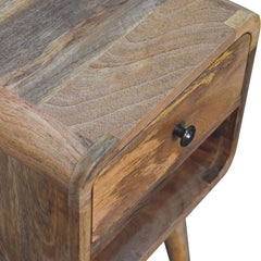 Chalk Farm Mini Oak-ish Curve Lower Bedside - Furniture One Shop