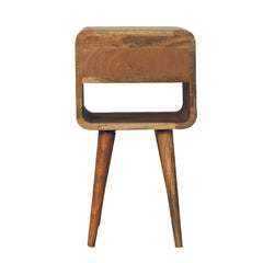 Chalk Farm Mini Oak-ish Curve Lower Bedside - Furniture One Shop