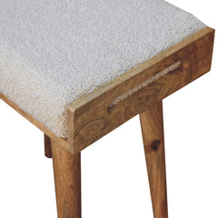 SnugSquare Boucle Cream Tray Style Footstool