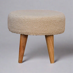 ComfyCraft Cream Boucle Petite Footstool - Furniture One Shop