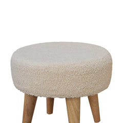 ComfyCraft Cream Boucle Petite Footstool - Furniture One Shop
