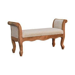Snack Perch Cream Boucle French Style Bench