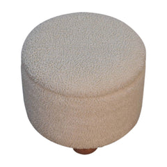 SoftSquare Cream Boucle Storage Footstool