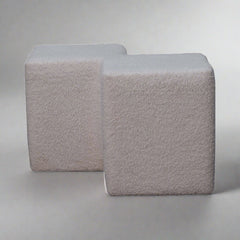 MiniMellow White Boucle Twin Footstool