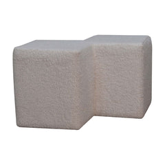 MiniMellow White Boucle Twin Footstool