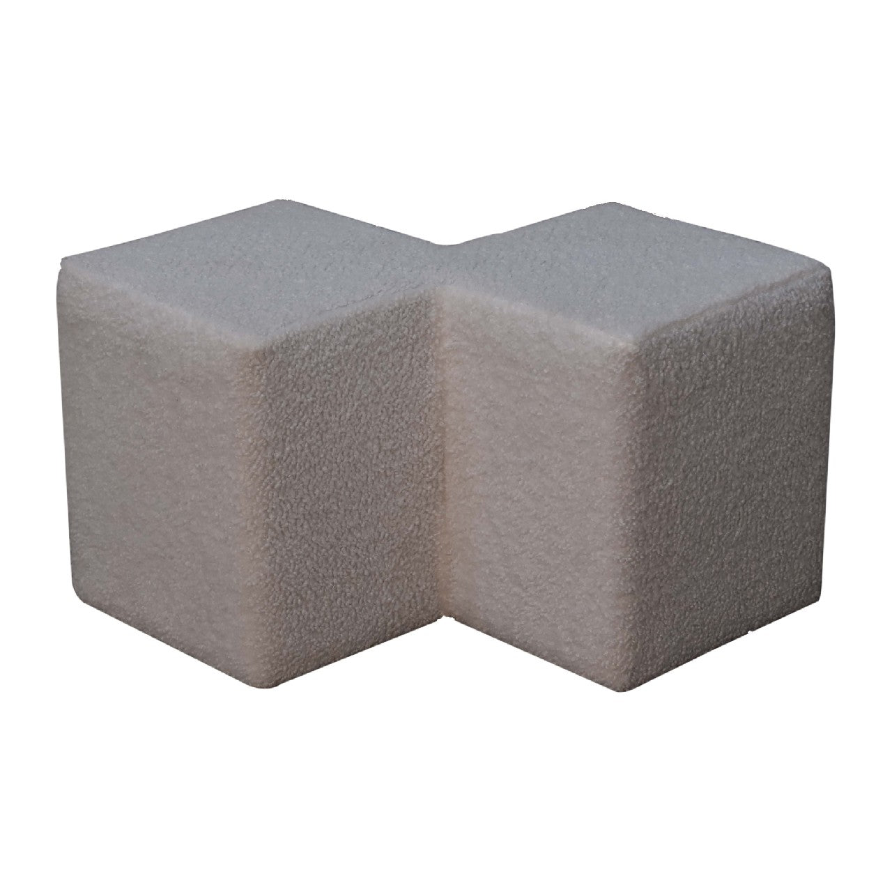 MiniMellow White Boucle Twin Footstool