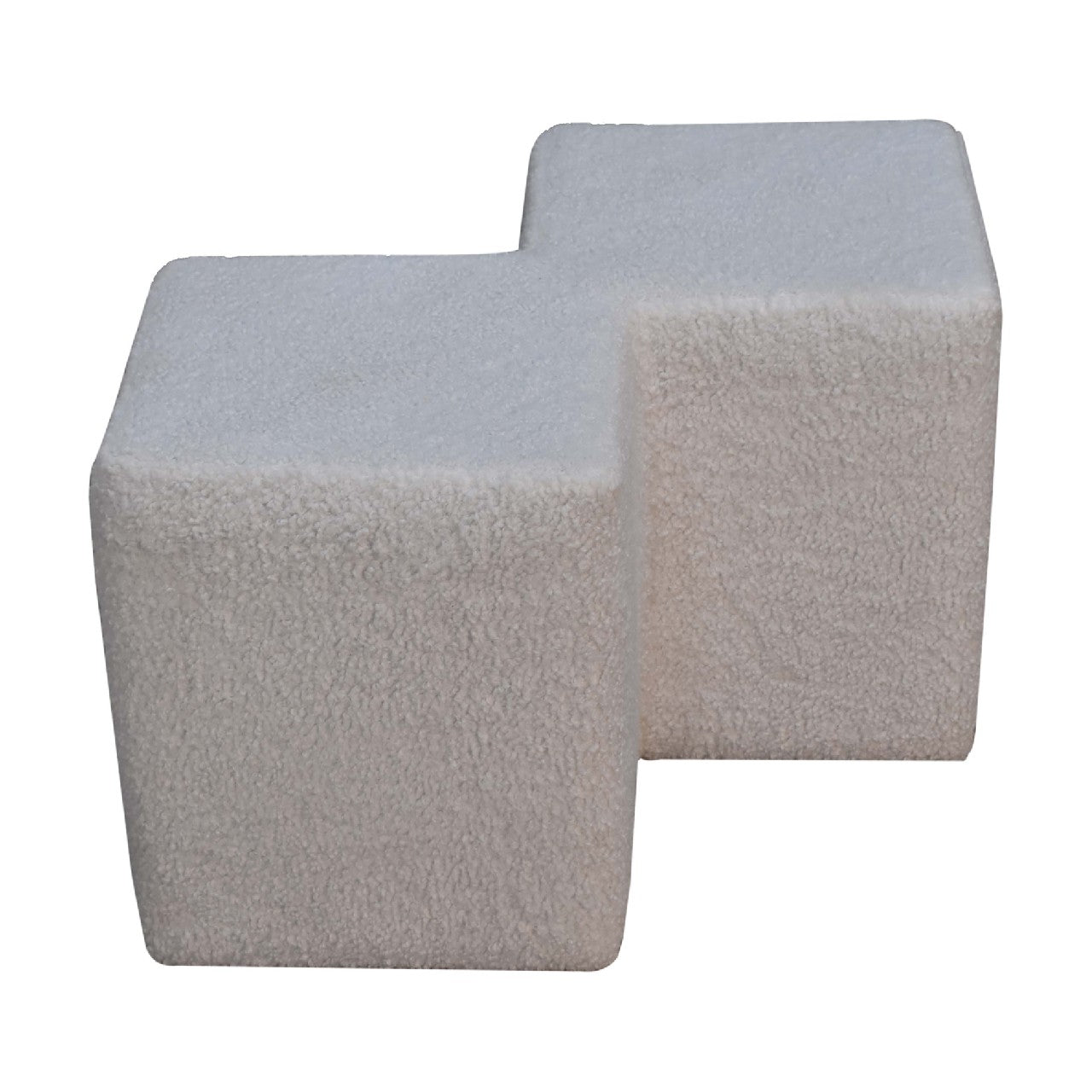 MiniMellow White Boucle Twin Footstool