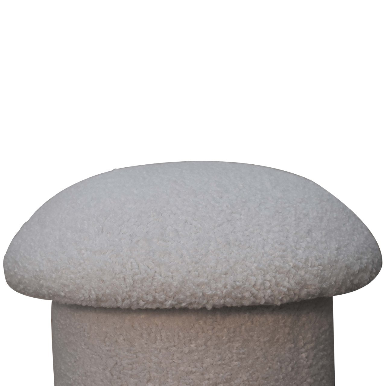 SnugSit White Boucle Mushroom Footstool