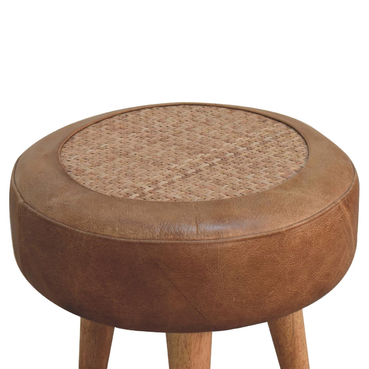 CushCorner Seagrass Buffalo Footstool