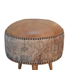 ComfyClasp Haven Durrie Round Footstool