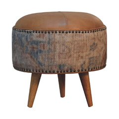 ComfyClasp Haven Durrie Round Footstool