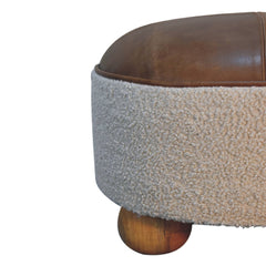 PlushPlace Cream Boucle Buffalo Footstool - Furniture One Shop
