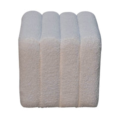 TuffetTouch White Wavy Boucle Footstool