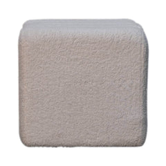 TuffetTouch White Wavy Boucle Footstool