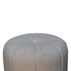 SitSoft White Boucle Circus Footstool
