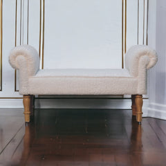 Supper Bench White Boucle Bedroom Bench
